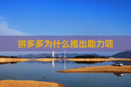 拼多多为什么推出助力呢