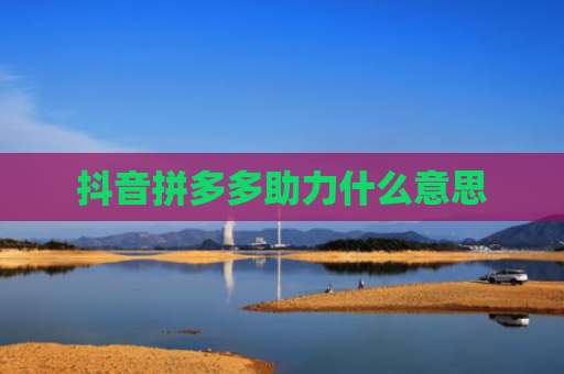 抖音拼多多助力什么意思