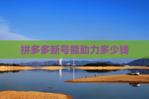 拼多多新号能助力多少钱
