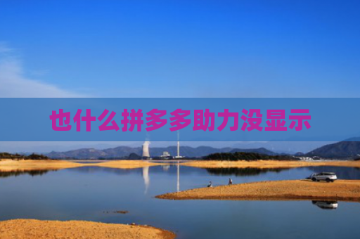 也什么拼多多助力没显示