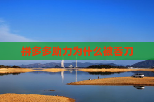 拼多多助力为什么被吞刀