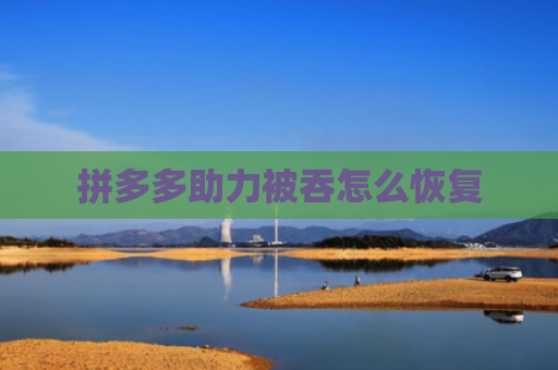 拼多多助力被吞怎么恢复