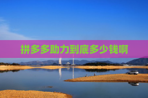 拼多多助力到底多少钱啊