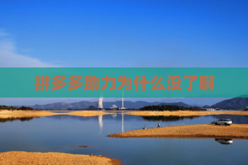 拼多多助力为什么没了啊