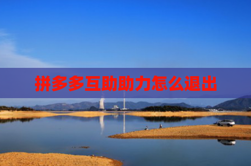 拼多多互助助力怎么退出
