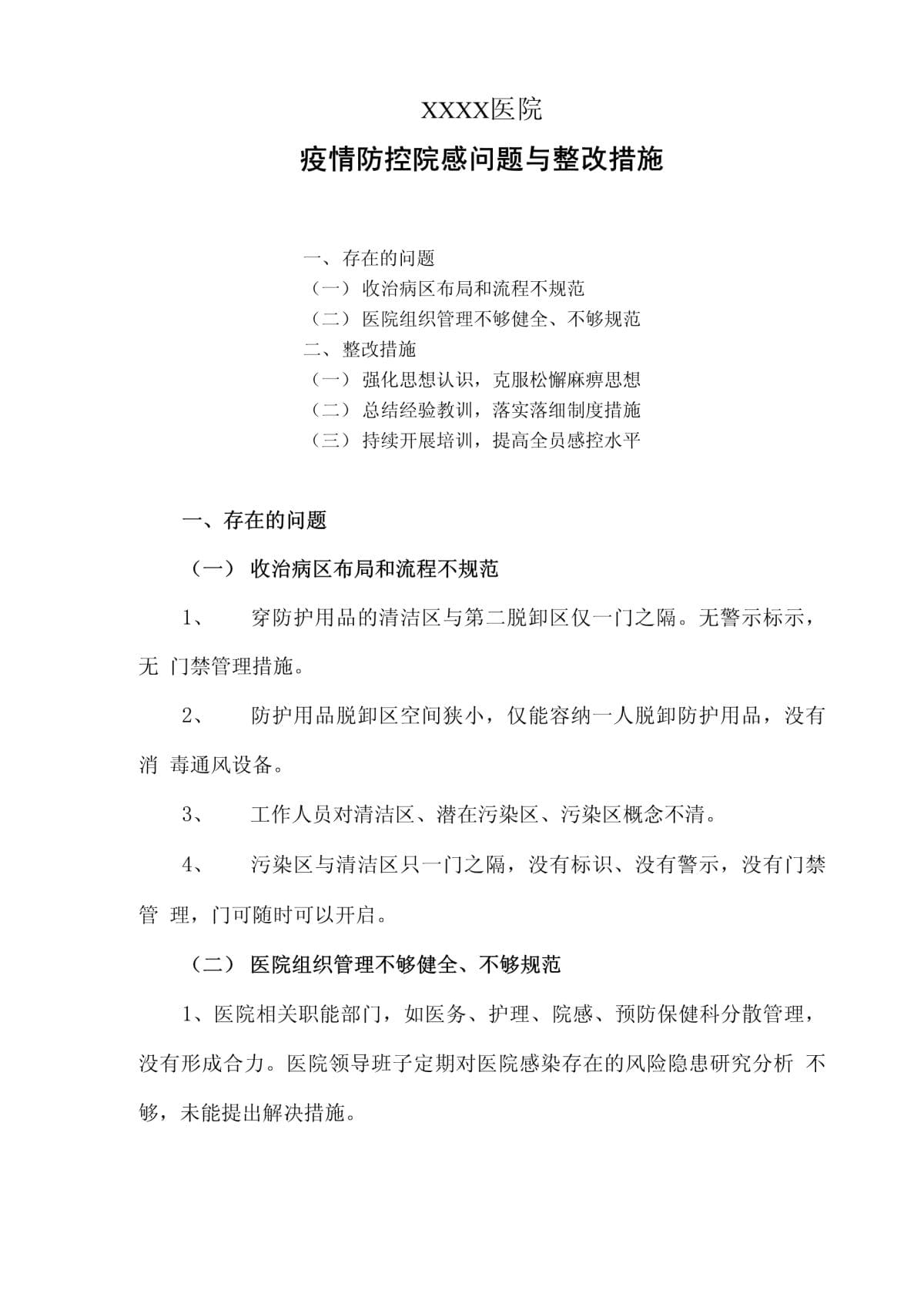 疫情防控情况检查方案模板】