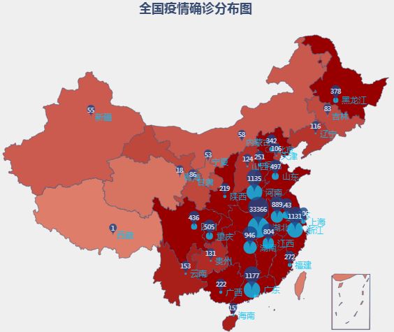 【国内目前疫情分布图
